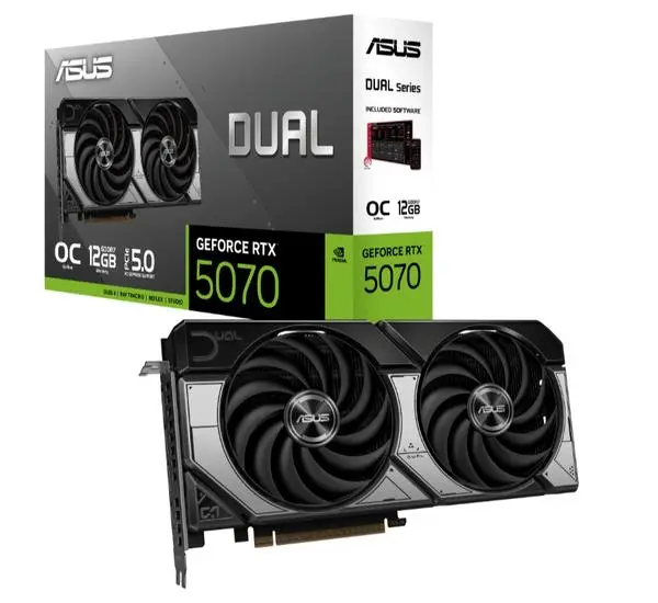 Asus Dual GeForce RTX 5070 12GB GDDR7 OC - 90YV0M17-M0NA00