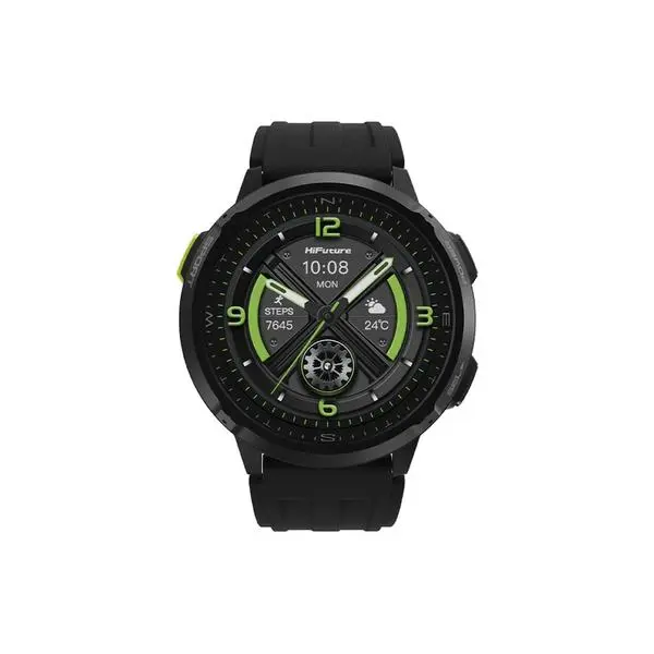 HiFuture MIX3 Black, 1.43" AMOLED, 466*466, Powered by Dual Core & Syntra AI, Bluetooth Call, 3ATM Waterproof, Compass & Altimeter, 24/7 True Heart Rate & Blood Oxygen Sensor, Up to 10 days daily use - 6972576182494