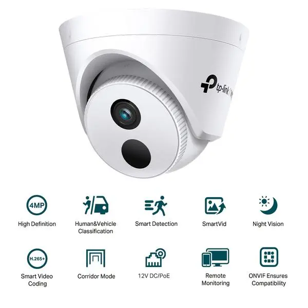 4MP IR куполна мрежова камера TP-Link VIGI C440I(4mm), 2560x1440@15fps