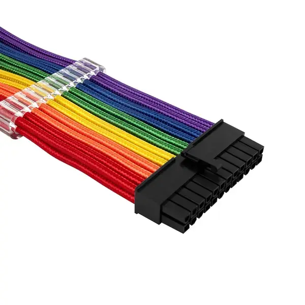 1stPlayer Комплект удължителни кабели Custom Modding Cable Kit Rainbow ATX24P, EPS, PCI-e - RB-001