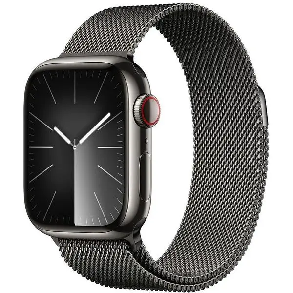 Apple Watch Series 9 41 mm Digital 352 x 430 pixels Touchscreen 4G Graphite Wi-Fi GPS (satellite) -  (К)  - MRJA3QF/A (8 дни доставкa)