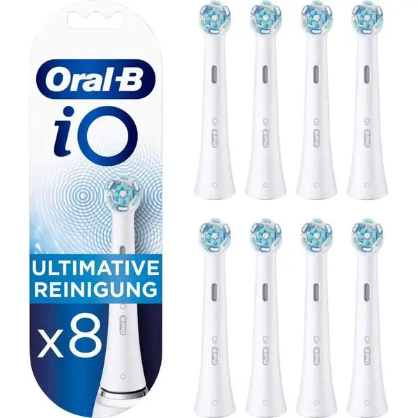 Резервни накрайници за ел. четка Oral-B iO Ultimate Clean White, за Oral-B iO четки за зъби, 8бр., бели