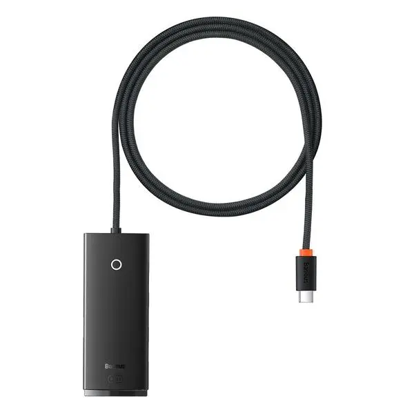 USB хъб Baseus Lite Series USB тип C адаптер - 4x USB 3.0 1м WKQX030401 - черен (v)