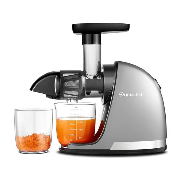 Сокоизстисквачка AMZCHEF ZM1501, без BPA, острие от неръждаема стомана, 150W, сребриста