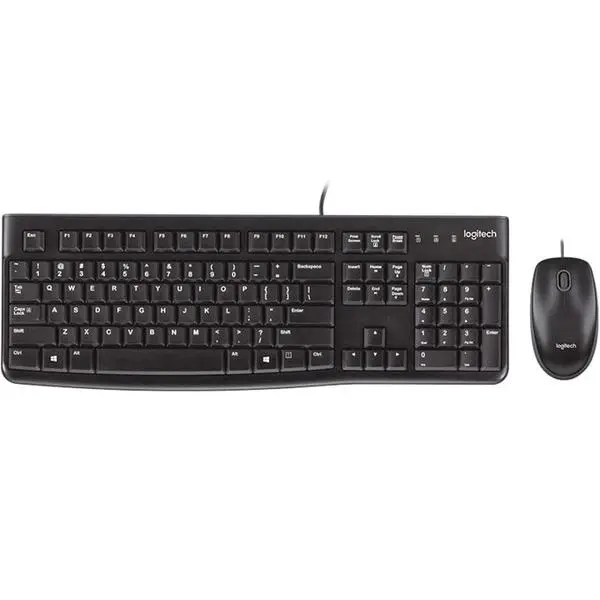 Комплект клавиатура и мишка Logitech Desktop MK120, черни, USB, 920-002563