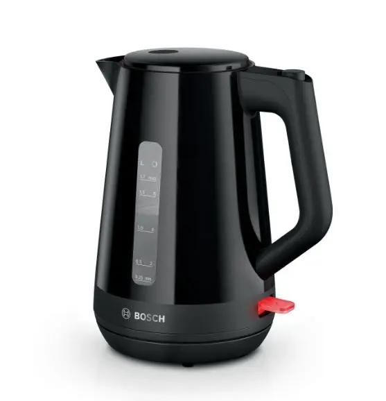 Bosch TWK1M123, MyMoment Plastic Kettle, 2400 W, 1.7 l, Cup indicator, Limescale filter, Triple safety function, Black - TWK1M123