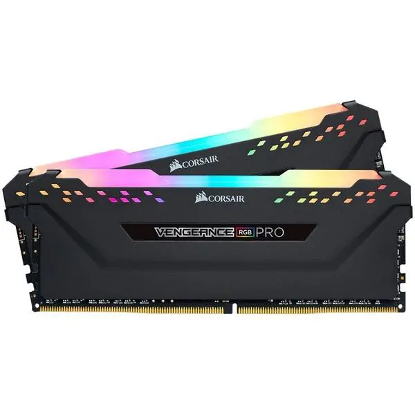 Corsair DDR4, 3600MHz 32GB 2x16GB DIMM, Unbuffered, 18-22-22-42, XMP 2.0, VENGEANCE RGB PRO Heatspreader, RGB LED, 1.35V - CMW32GX4M2D3600C18