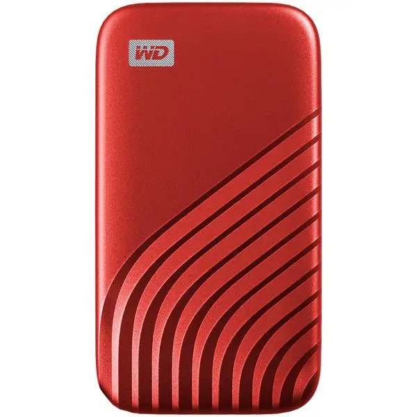 WD 500GB My Passport SSD - Portable SSD, up to 1050MB/s Read and 1000MB/s Write Speeds, USB 3.2 Gen 2 - Red, EAN: 619659185640 - WDBAGF5000ARD-WESN