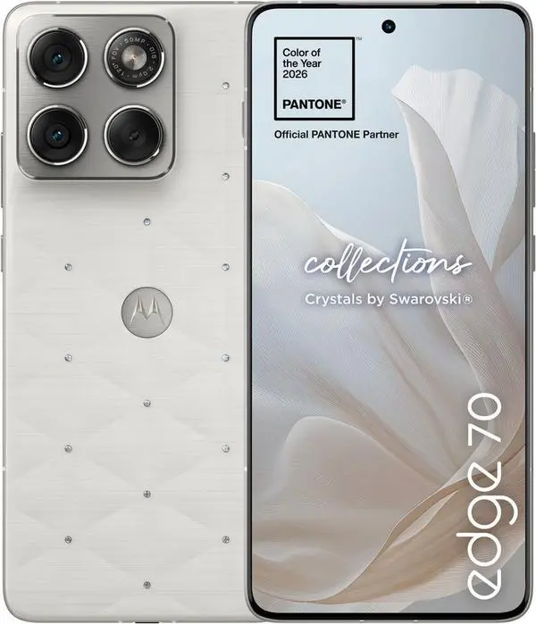 Смартфон Motorola Edge 70 Swarovski Edition, 12GB, 512GB, PANTONE Cloud Dancer - PBA50053PL