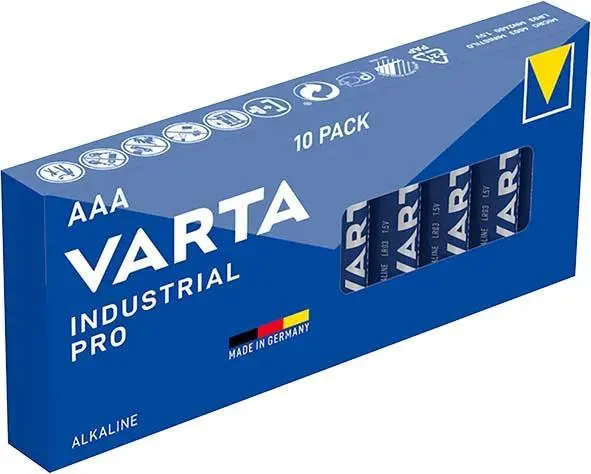 Алкални батерии индустриални LR03 AAA 1,5V 10PK INDUSTRIAL PRO4003 VARTA - VARTA-BA-LR03-10PK-IND