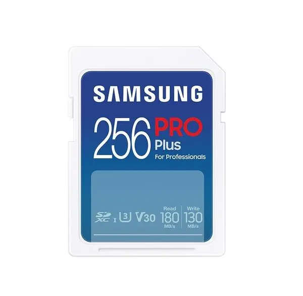 Samsung 256GB SD Card PRO Plus, UHS-I, Read 180MB/s - Write 130MB/s - MB-SD256S/EU