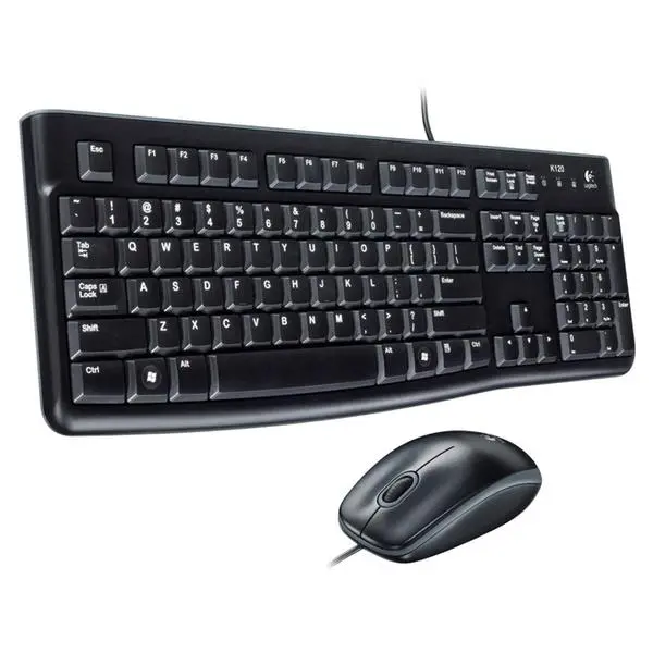 Комплект клавиатура и мишка Logitech Desktop MK120, черни, USB, кирилизирана по БДС, 920-002535