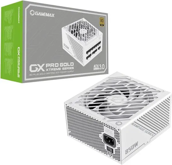 GameMax GX-850 PRO White Power Supply,850w 80+ Gold Efficiency Full Modular PSU,