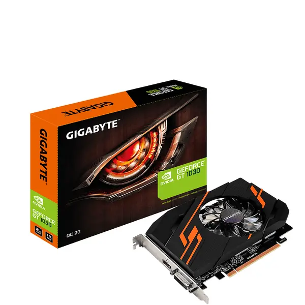 Видео карта GIGABYTE GeForce® GT 1030 OC 2GB GDDR5 64 bit, DVI-D, HDMI - GA-VC-N1030OC-2GI