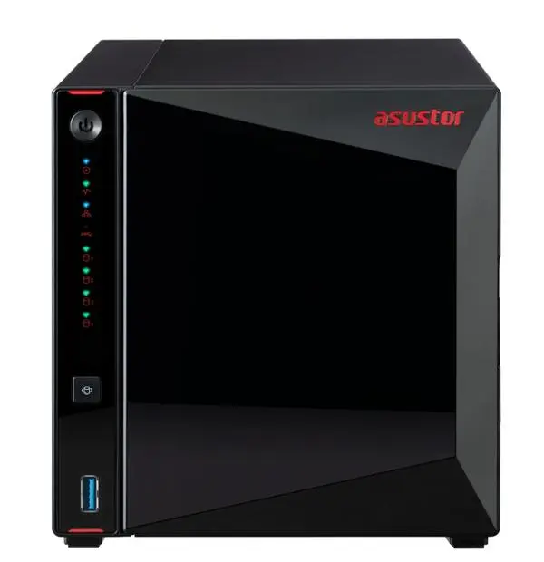 Asustor AS5304T, 4-Bay NAS, Intel Celeron J4105 Quad-Core 1.5 GHz (burst up 2.5 GHz), 4 GB SO-DIMM DDR4, 4x 2.5"/3.5" SATA3 HDD or SSD, 2x 2.5 GbE, 3x USB 3.2 Gen 1 Type A, WOW (Wake on WAN), WOL, System Sleep Mode, AES-NI hardware encryption - AS530