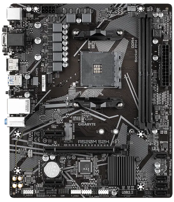 GIGABYTE A520M-S2H: Бюджетна дънна платка, която доставя