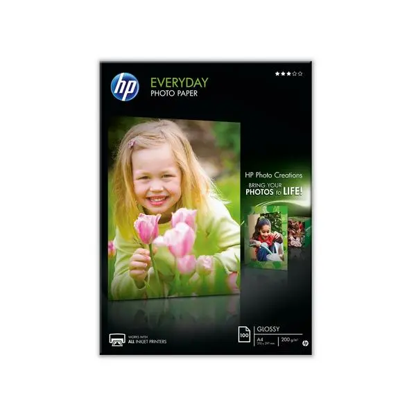 HP Everyday Glossy Photo Paper-100 sht/A4/210 x 297 mm - Q2510A