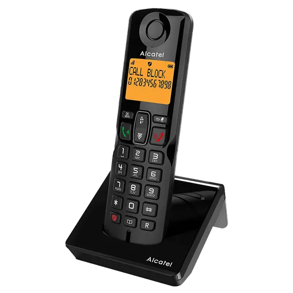 Безжичен DECT телефон Alcatel S280 EWE - черен - 1015166