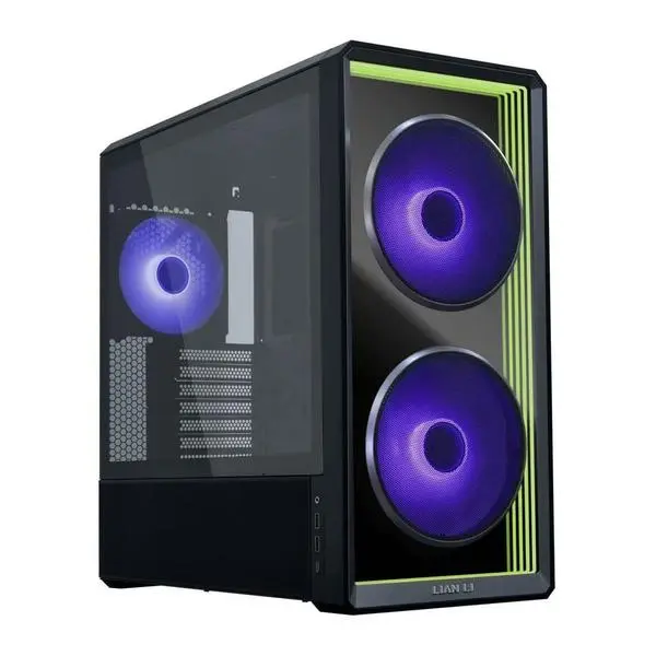 Кутия Lian Li LANCOOL 217 INF, SSI-EEB/EATX/ATX/microATX/Mini-ITX, 1x USB 3.2 Type-C, 2x 170mm вентилатора, 1x 140mm вентилатор, с прозорец, черна, без захранване