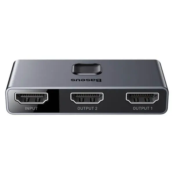 Двупосочен HDMI превключвател Baseus CAHUB-BC0G за компютри и монитори сив (v)
