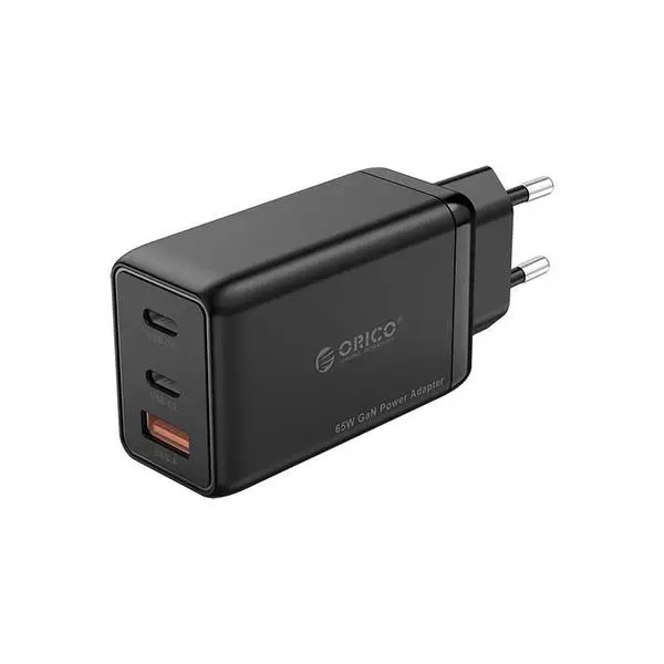 3-портово USB зарядно устройство Orico PV65-1U2C-EU-BK