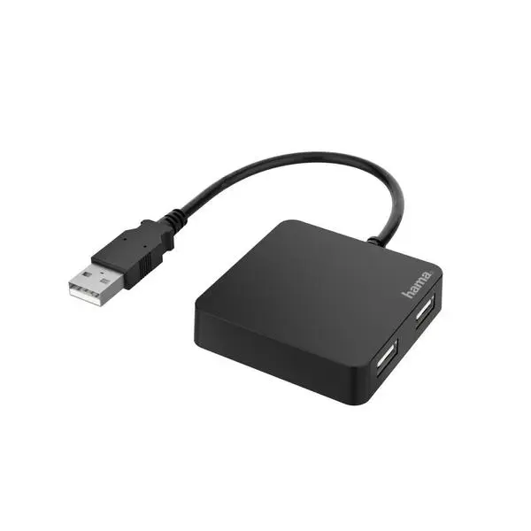 USB хъб HAMA, 4 портов, USB 2.0, 480 Mbit/s, Черен - HAMA-200121