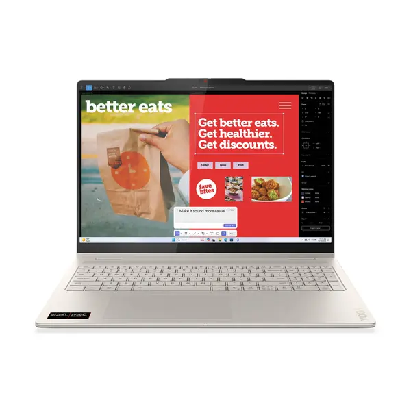 Лаптоп LENOVO YG 7 2IN1 16/83JU0010RM,  16",  AMD Ryzen AI 7 350 (8C / 16T, 2.0 / 5.0GHz, 8MB L2 / 16MB L3), RAM 32GB, SSD 1TB