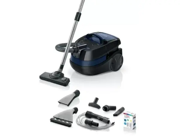 Bosch BWD41700 Series 4, 3in1 Vacuum cleaner for wet and dry cleaning, 1700 W motor, 3.5 l bag, PureAir hygiene filter, Blue - BWD41700