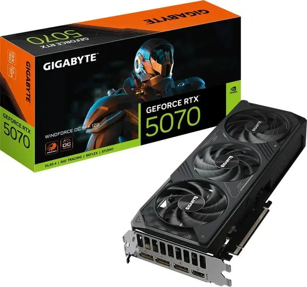 Видео карта GIGABYTE GeForce RTX 5070 12GB WINDFORCE OC SFF DLSS 4 - GV-N5070WF3OC-12GD