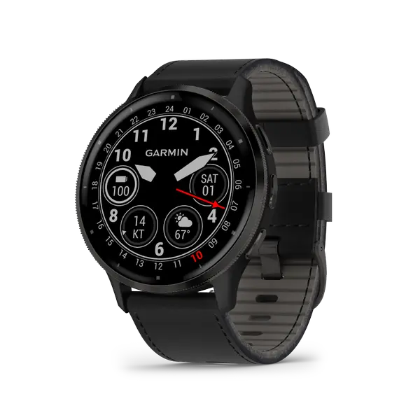 Garmin Venu 3 - Venu 3 Slate безел с Black корпус и кожена каишка - 010-02784-52