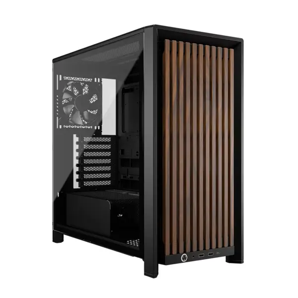 Кутия Corsair Frame 4000D Wood RS Mid-Tower - Black/Walnut - CRS-CASE-9011340-WW