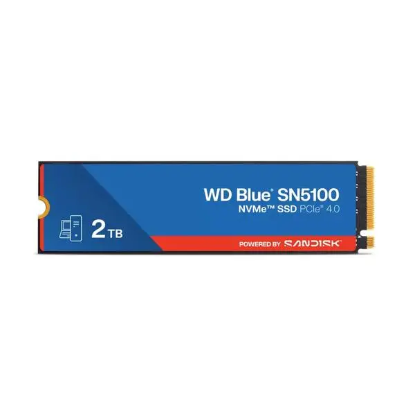 Памет SSD 2TB, Western Digital Blue SN5100, NVMe, M.2 (2280), скорост на четене до 7100MB/s, скорост на запис до 6700 MB/s