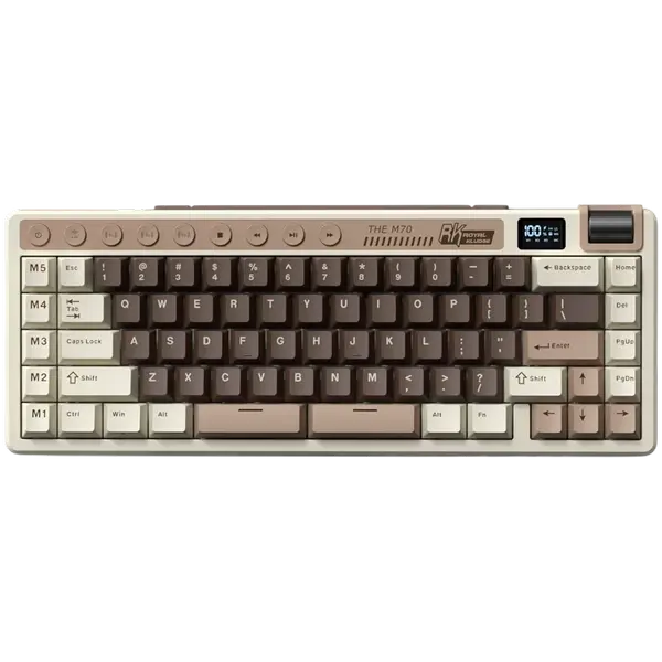 ROYAL KLUDGE RK M70 Mocha Grey Gaming Keyboard Cream switch - RK-M70-MCHAGY-CRMSW-US