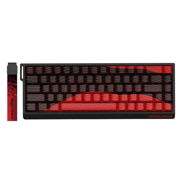 Madlions Madlions професионална геймърска механична клавиатура Professional MAD 68 R 8K, Kunlun Magnetic Switches Black/Red - MAD-68-R