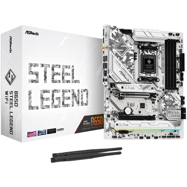ASROCK MB Desktop B650 Steel Legend, AM5, 4x DDR5, 1x PCIe 5.0 x16, 1x PCIe 3.0 x16 - B650 STEEL LEGEND WIFI