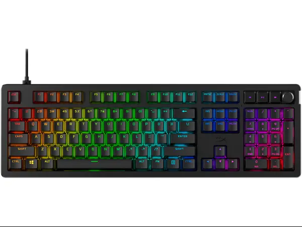 Геймърскa клавиатура HyperX Alloy Rise - Ultra-customizable, Hot-Swappable, Linear Switch, Ful-Size - HX-KEY-7G7A3AA