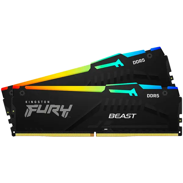 Kingston 32GB 5600MT/s DDR5 CL40 DIMM (Kit of 2) FURY Beast RGB XMP, EAN: 740617328493 - KF556C40BBAK2-32