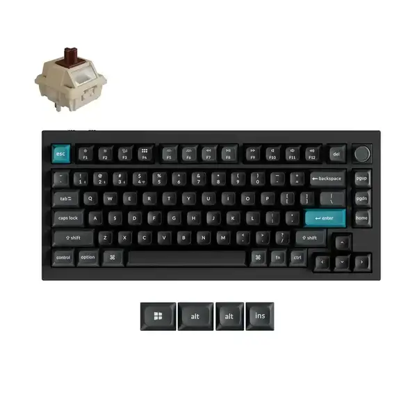 Безжична механичка клавиатура Keychron Q1 Ultra 8K Black - Silk POM Switch Brown - KEYCHRON-KEY-Q1U-M3