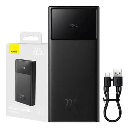 Външна батерия Baseus Star-Lord 20000mAh, 2xUSB, USB-C, 22.5W PPXJ080001 - черна (v)