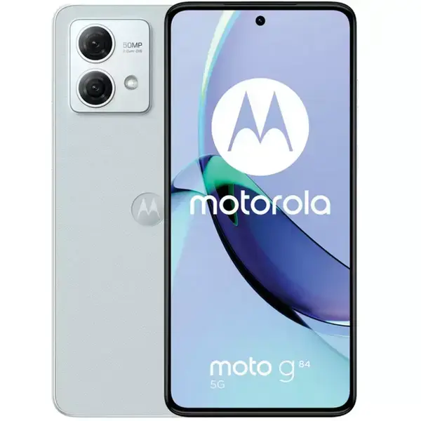 Motorola Moto G84 5G (син), поддържа 2 SIM карти, 6.5" (16.51cm) pOLED 120Hz дисплей, осемядрен Snapdragon 695 5G 2x2.2 GHz & 6x1.7 GHz, 12GB RAM, 256GB Flash памет (+microSD слот), 50 + 8 + 16 Mpix камери, Android, 166g, PAYM0005PL