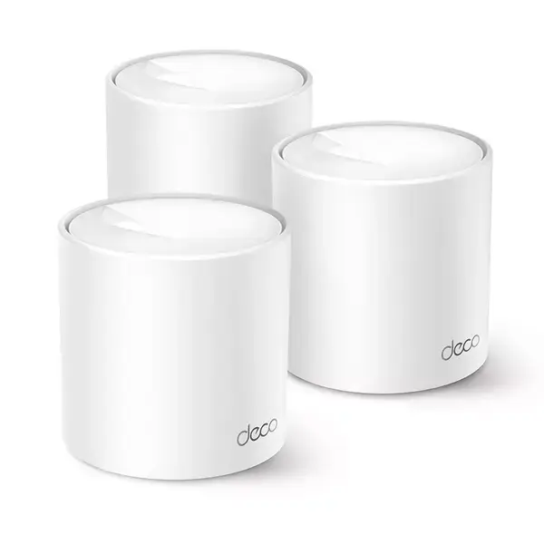 Безжична Mesh Wi-fi система TP-Link Deco X10 (3 pack), 1500Mbps, 2.4GHz (300 Mbps)/ 5GHz (1201 Mbps), Wireless AX, 2x 10/100/1000 Mbps RJ45, 2 вътрешни антени