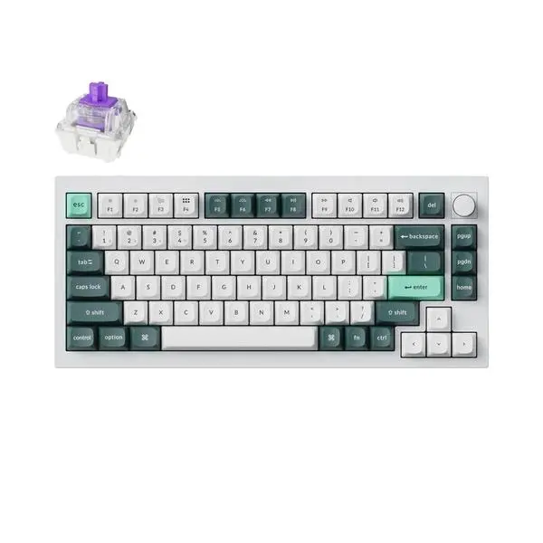 Механична клавиатура Keychron Q1 HE QMK 75% Shell White - Gateron Double-Rail Magnetic Nebula Switch - KEYCHRON-KEY-Q1H-P1