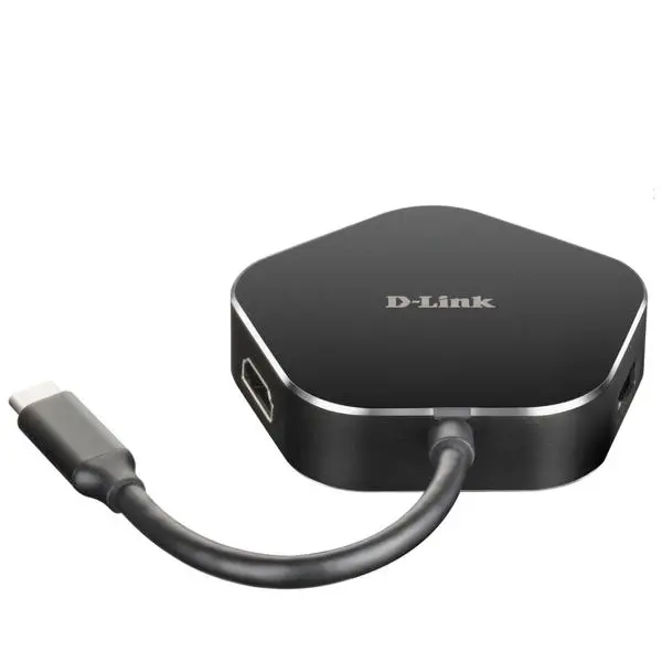 USB хъб D-Link DUB-M420 4-in-1 USB-C с HDMI и Power Delivery черен