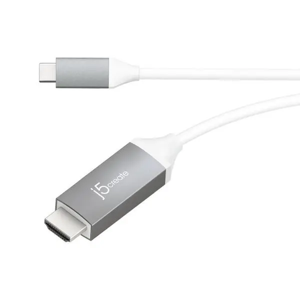 Кабел j5create JCC153G, USB-C мъжко - HDMI мъжко, 1.8 m, Бял - J5-JCC153G
