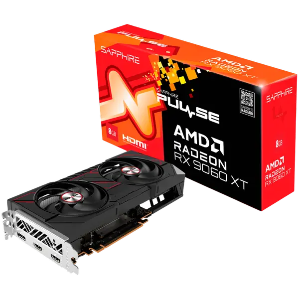 SAPPHIRE PULSE AMD Radeon RX 9060 XT OC 8GB GDDR6 8-bit DP 2x HDMI - 11350-04-20G