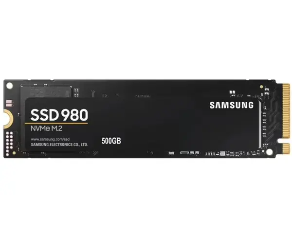 Samsung 980 (MZ-V8V500BW),500 GB  NVMe, M.2 (2280), скорост на четене 3100 MB/s, скорост на запис 2600 MB/s