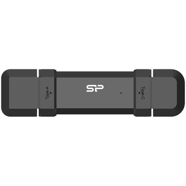 Silicon Power 1TB DS72 Dual USB-C/USB 3.2 Gen 2, Portable External SSD, Steam Deck and iPhone 15 Pro, R/W: up to 1050MB/s; 850MB/s, Black - SP001TBUC3S72VPK