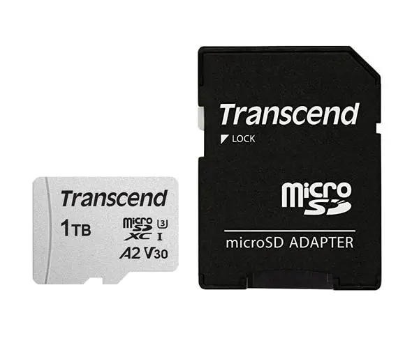 Transcend 1TB microSD w/ adapter UHS-I U3 A2 - TS1TUSD300S-A