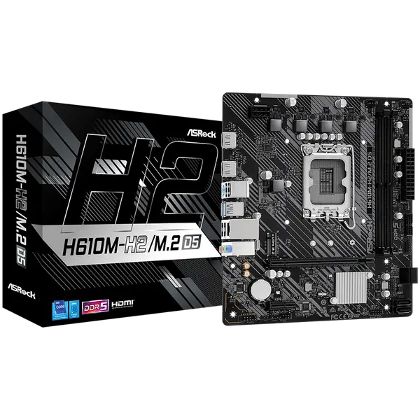 ASROCK MB Desktop H610M-H2/M.2, S1700, 2x DDR5, 1x PCIe 4.0 x16, 1x PCIe 3.0 x1, 1x SSD Ultra M.2 PCIe - H610M-H2/M.2 D5