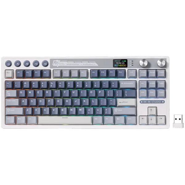 ROYAL KLUDGE RK M87 Ocean Blue Gaming Keyboard Cream switch - RK-M87-OCBLU-CRMSW-US